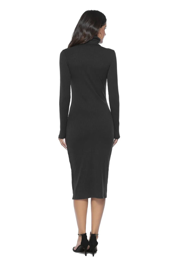 Ribbed Turtleneck Long Sleeve Dress - product image 15
