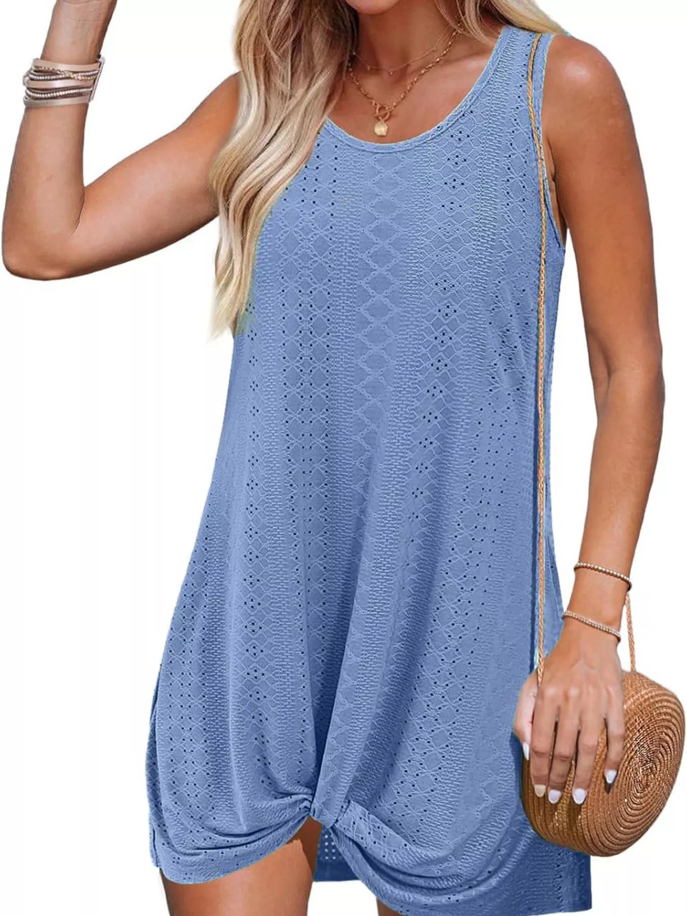 Sleeveless Knotted Hem Tank Dress - product image 25