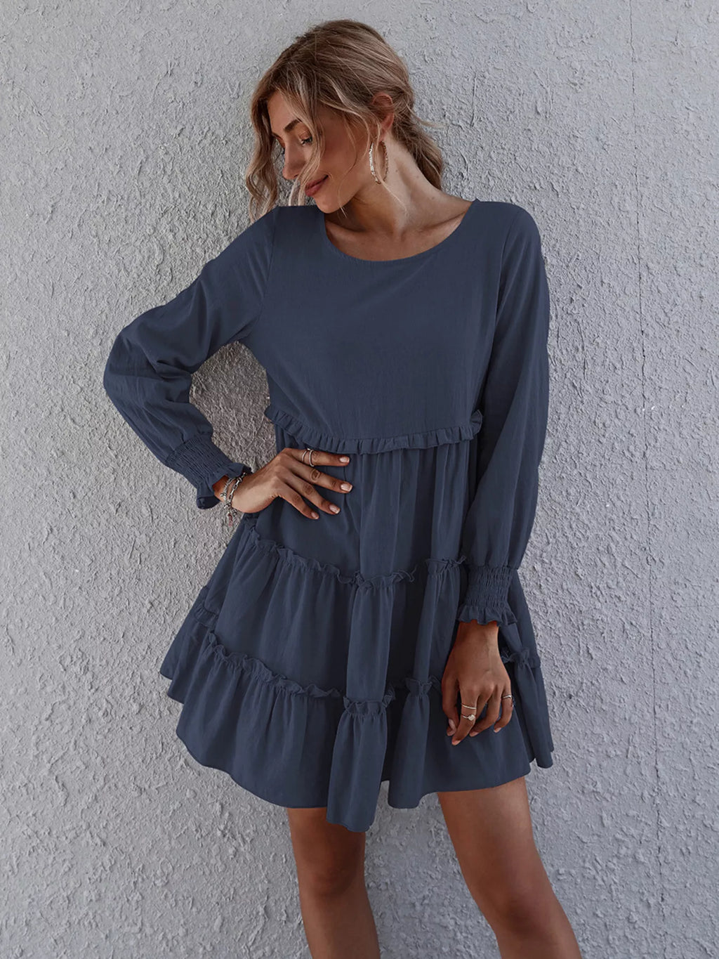 Ruffle Tiered Long Sleeve Mini Dress - product image 8