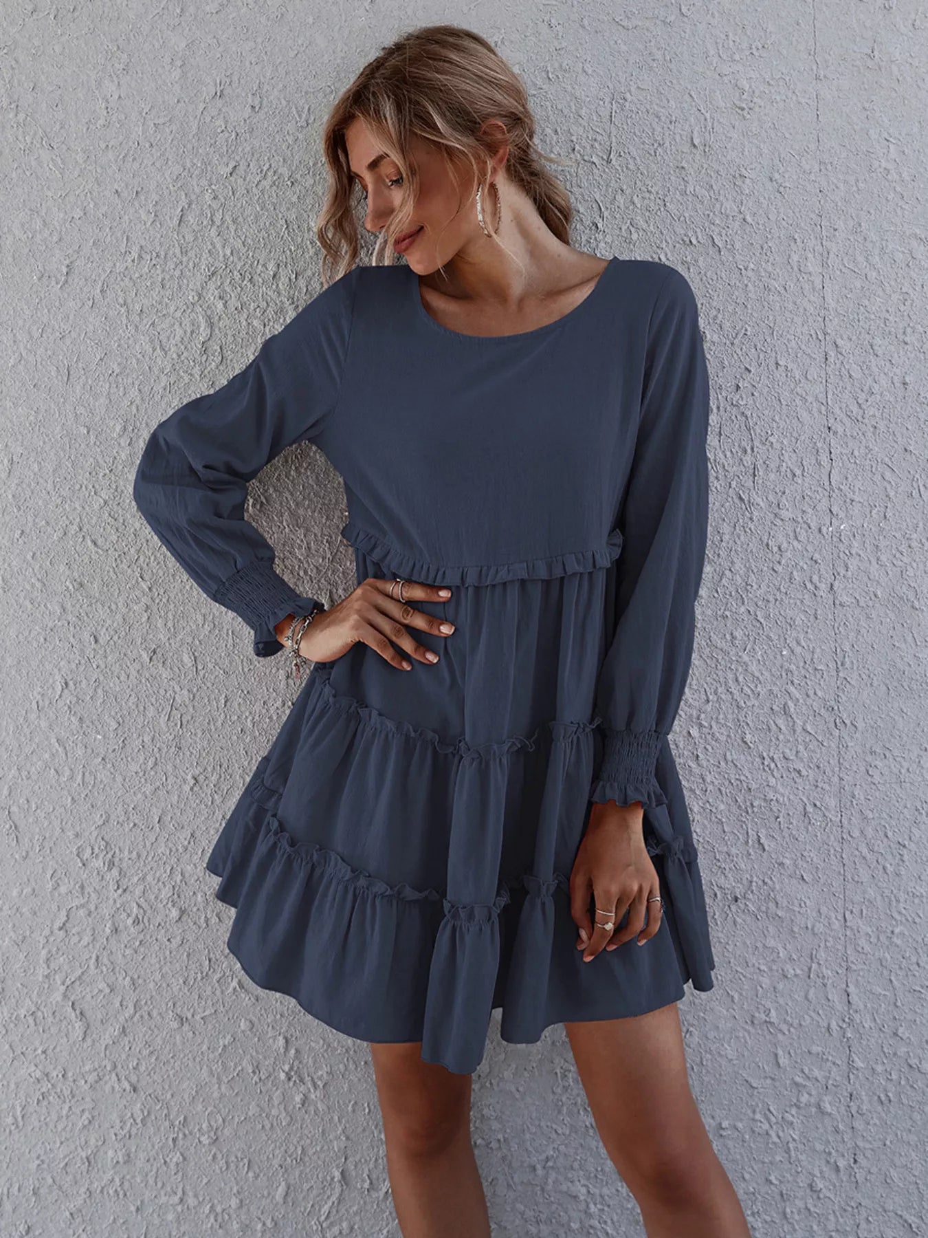 Ruffle Tiered Long Sleeve Mini Dress - product image 8