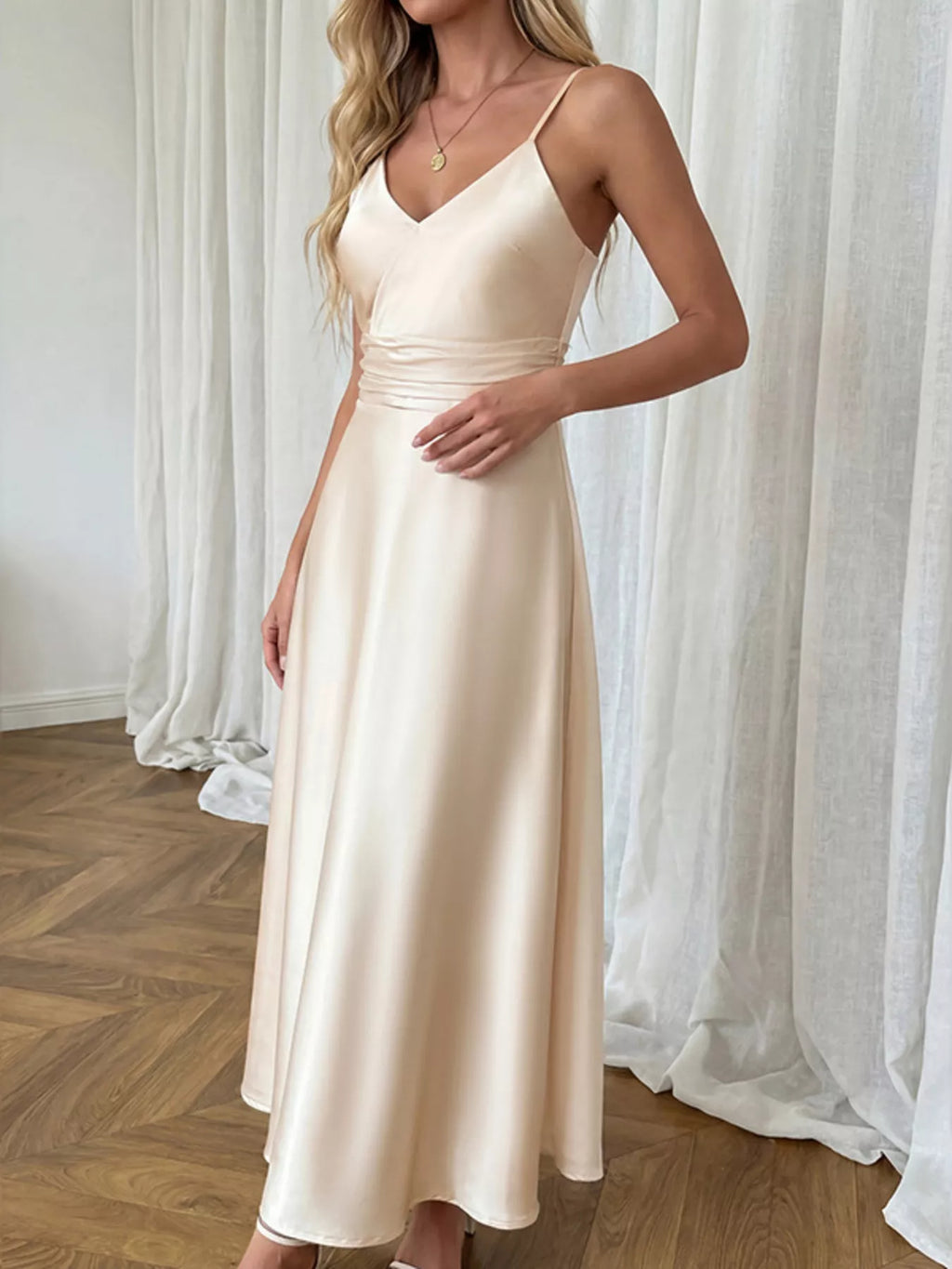 Satin V-Neck Maxi Dress - product image 2