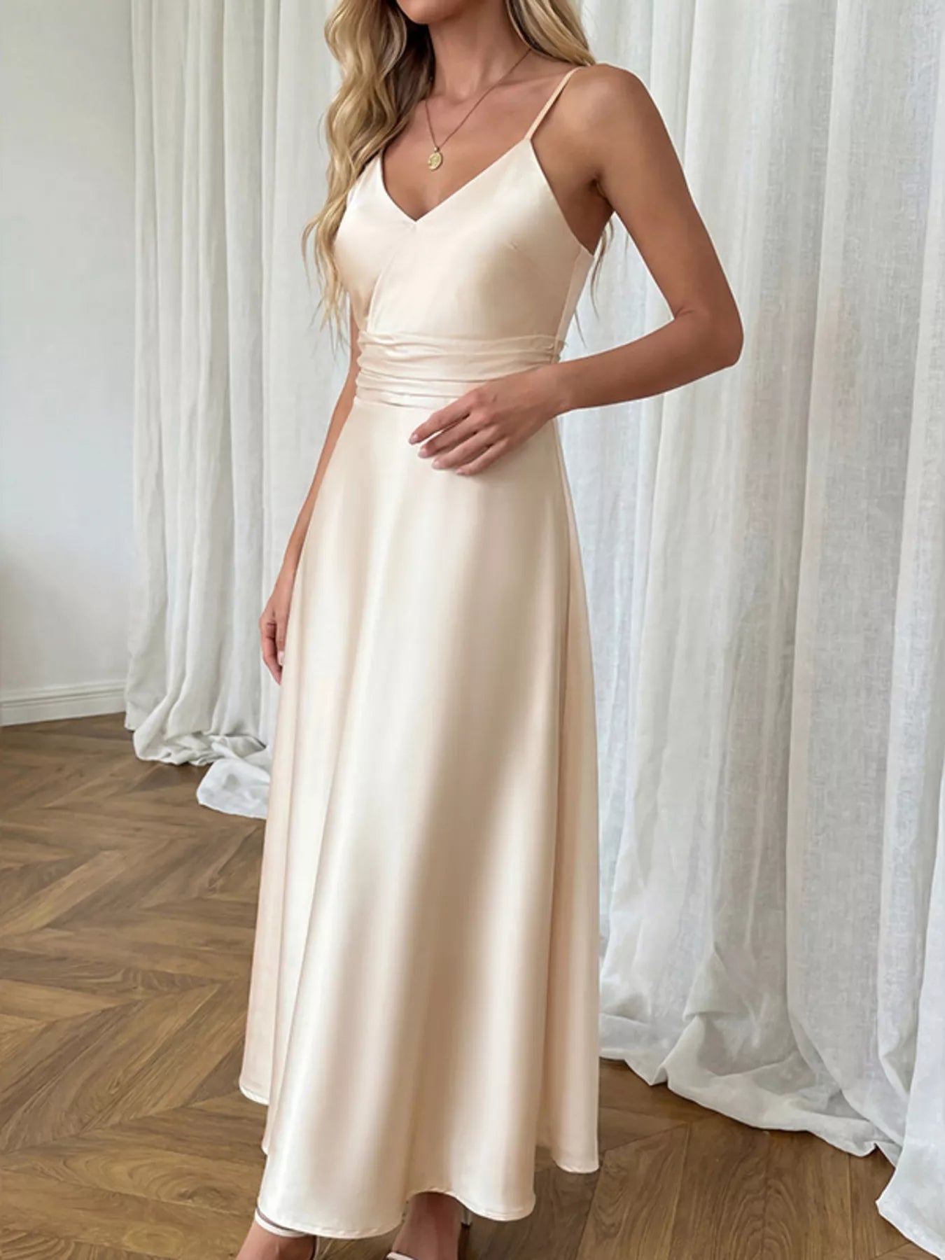 Satin V-Neck Maxi Dress - product image 2