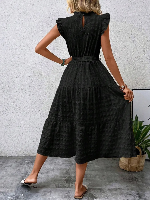 Tied Ruffled Cap Sleeve Midi Dress - product image 16