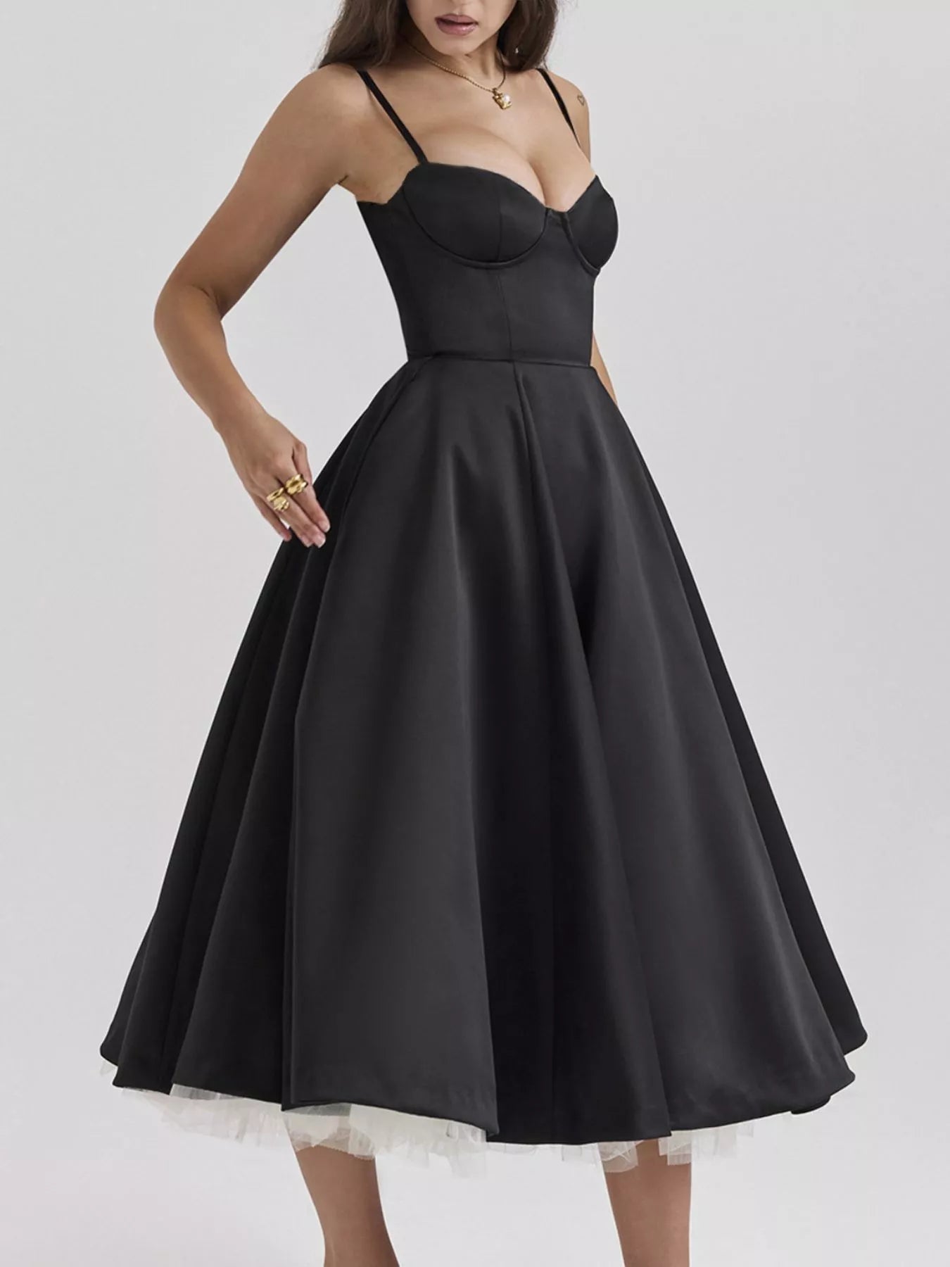 Sweetheart Neck A-Line Midi Dress - product image 2