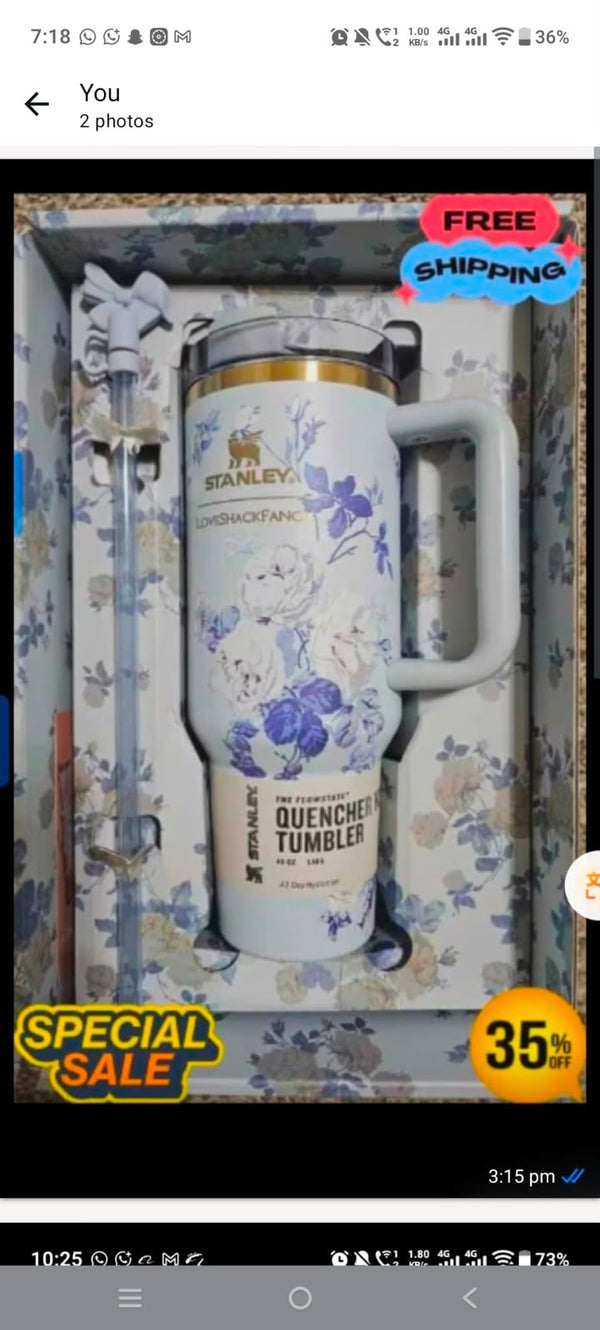 Stanley x LoveShackFancy Quencher H2.0 FlowState Tumbler 40 oz – Floral Edition