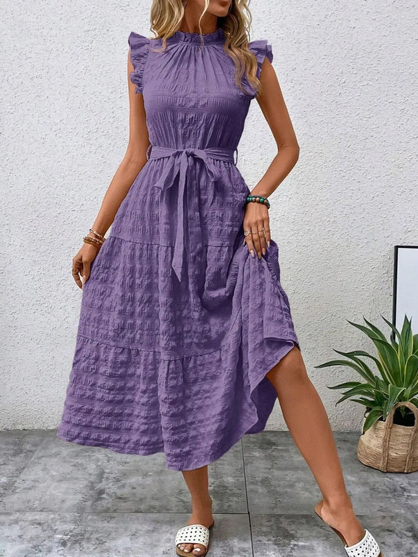 Tied Ruffled Cap Sleeve Midi Dress - product image 24