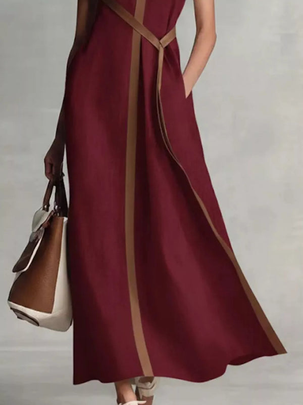 Full Size Contrast Trim Sleeveless Maxi Dress Plus Size - product image 8