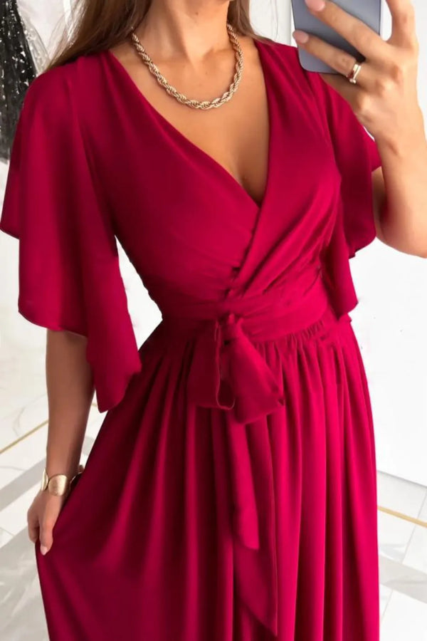 Surplice Flutter Sleeve Maxi Dress - product image 9