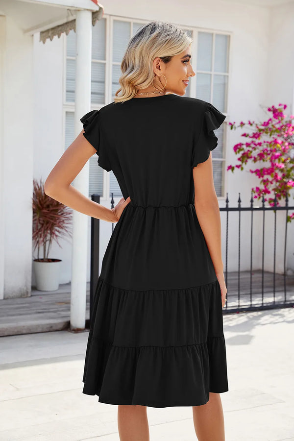 Ruched Notched Cap Sleeve Dress - product image 12