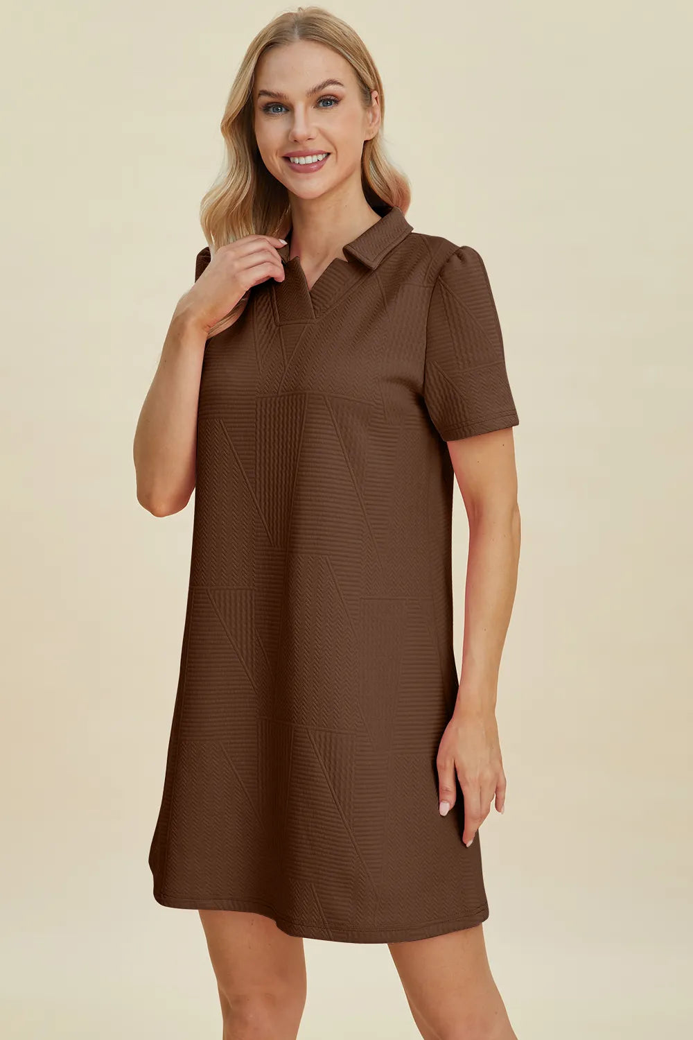 Double Take Texture Short Sleeve Dress - product image 22