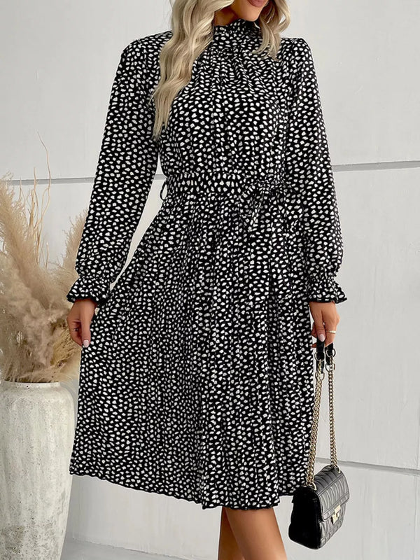 Animal Print Mock Neck Flounce Sleeve Dress - product image 6