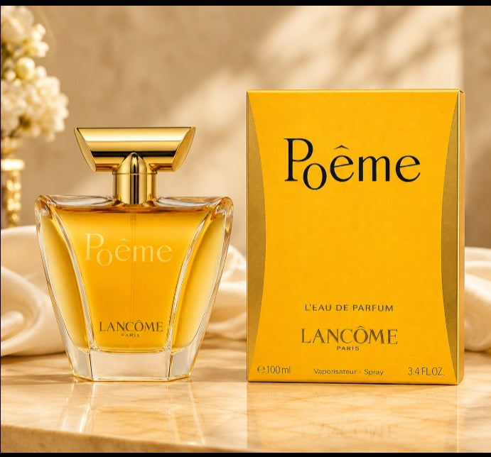 Image 1: Lancôme Poême Eau de Parfum 100ml perfume bottle and box
 Main image