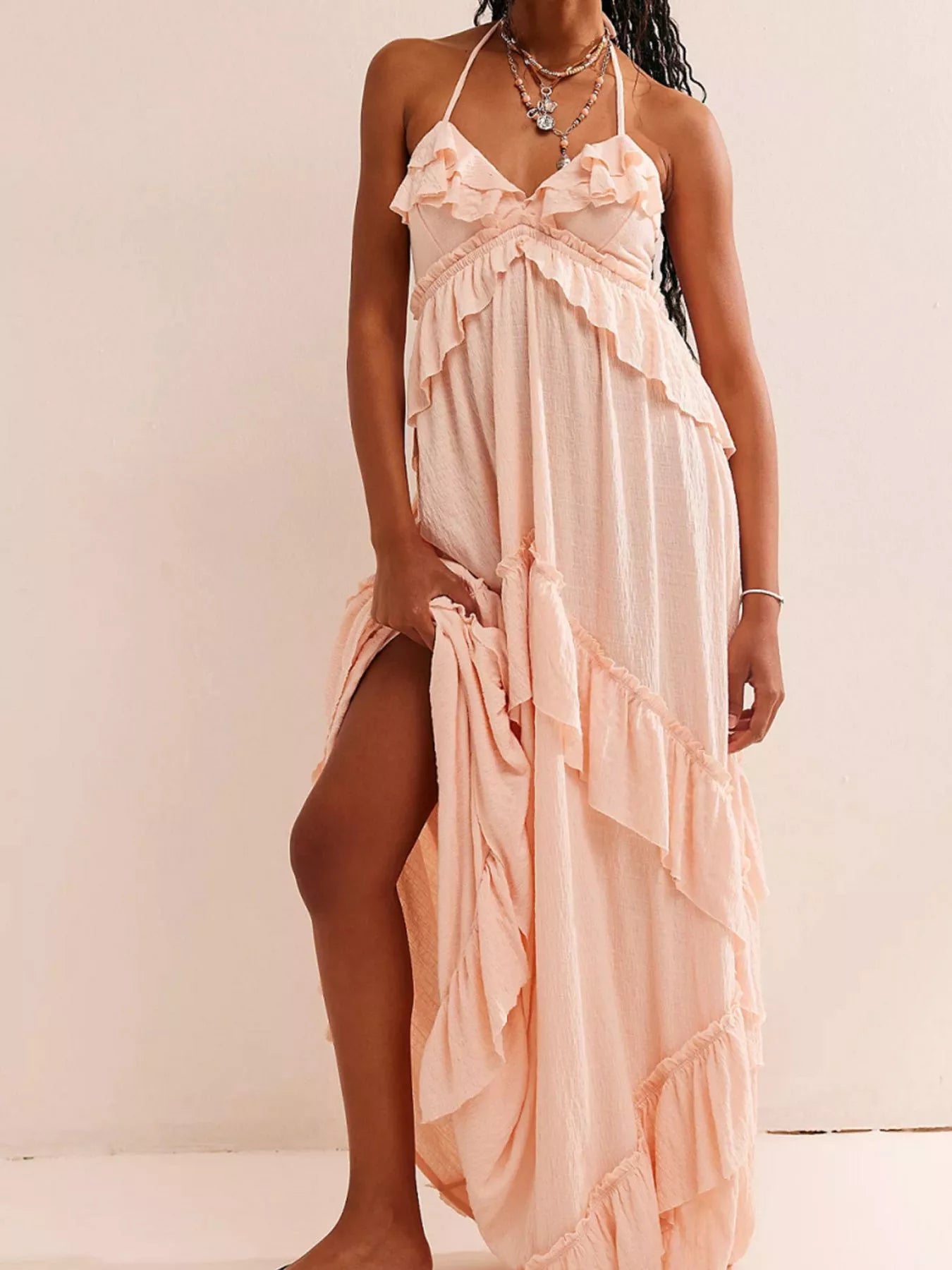 Ruffled Halter Neck Maxi Dress - product image 24