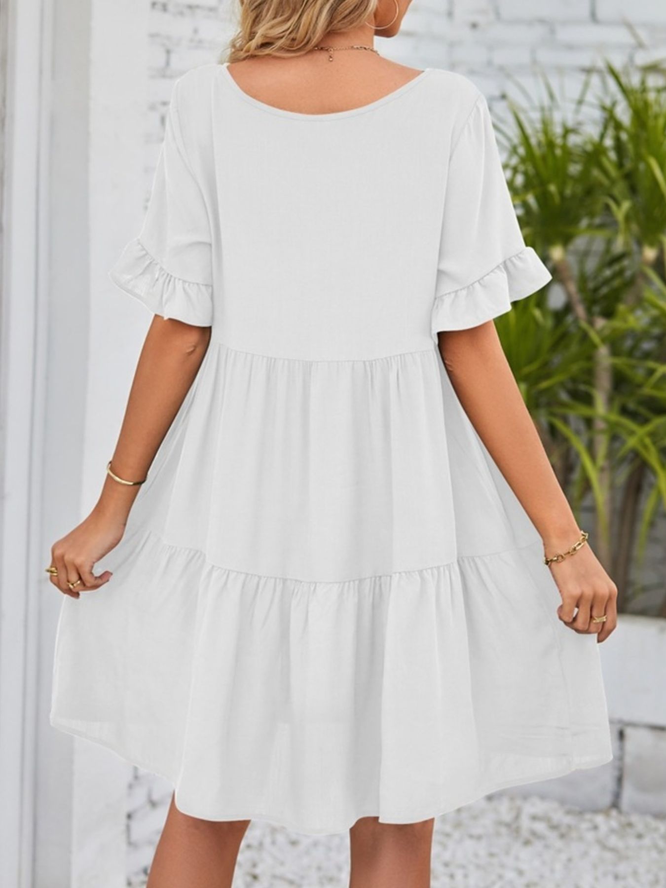 Ruffled Sleeve Tiered Mini Dress - product image 22