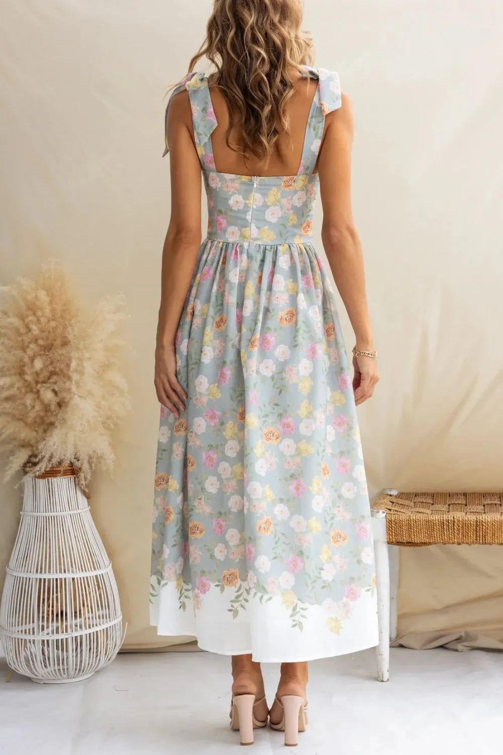 Printed Tie Shoulder Midi Cami Dress - product image 8