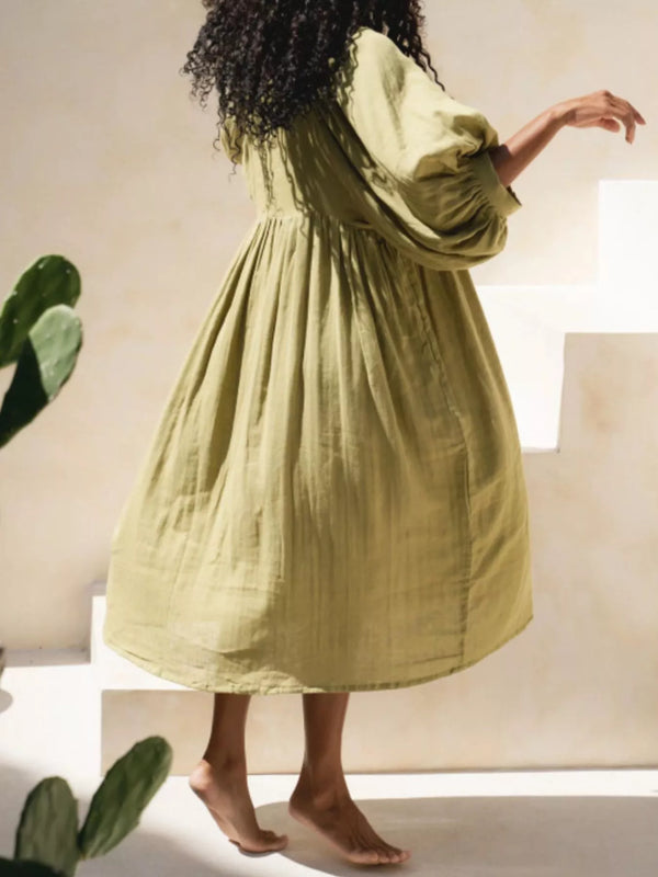 Tie Neck 3/4 Sleeve Midi Dress - product image 18