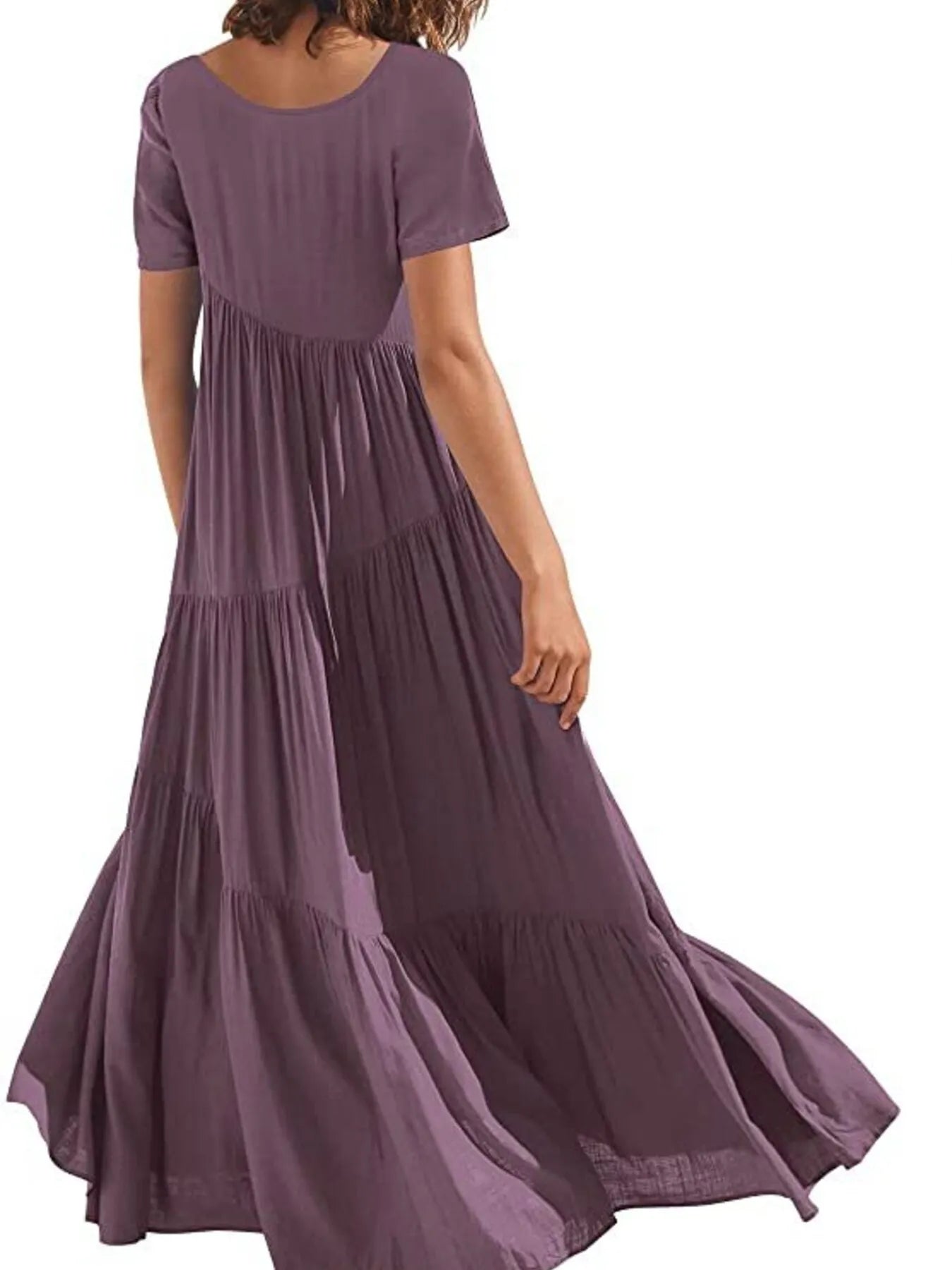 Round Neck Tiered Ruffle Maxi Dress - product image 15