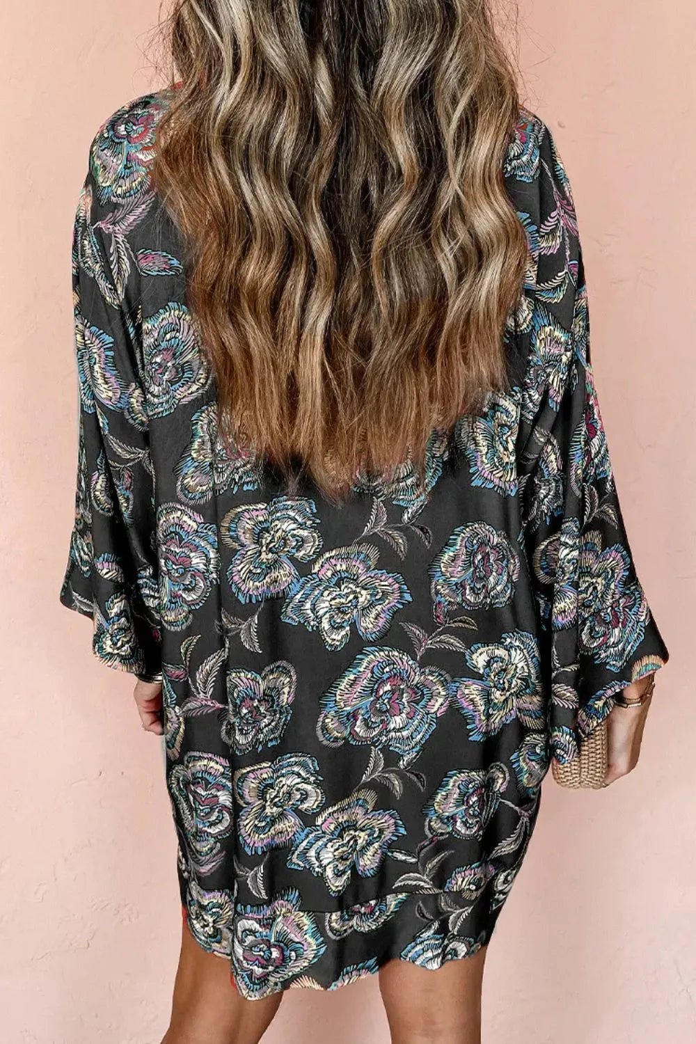 Printed Button Up Three-Quarter Sleeve Shirt Dress - product image 6