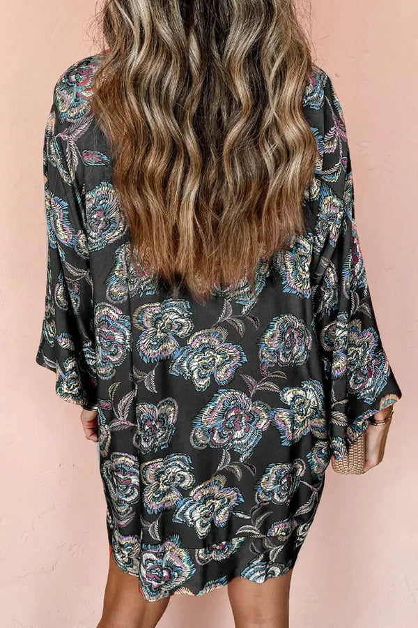 Printed Button Up Three-Quarter Sleeve Shirt Dress - product image 6