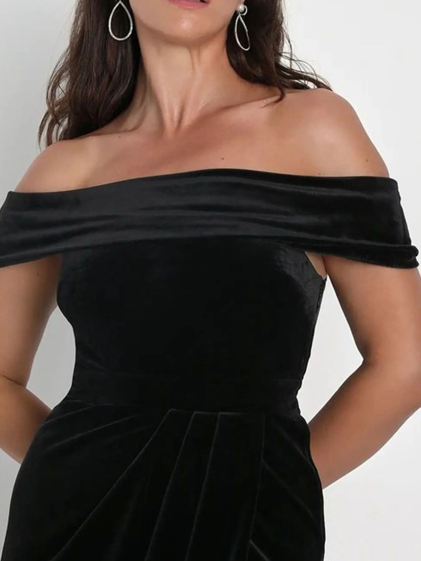 Off-Shoulder Wrap Dress with Side Slit - product image 4