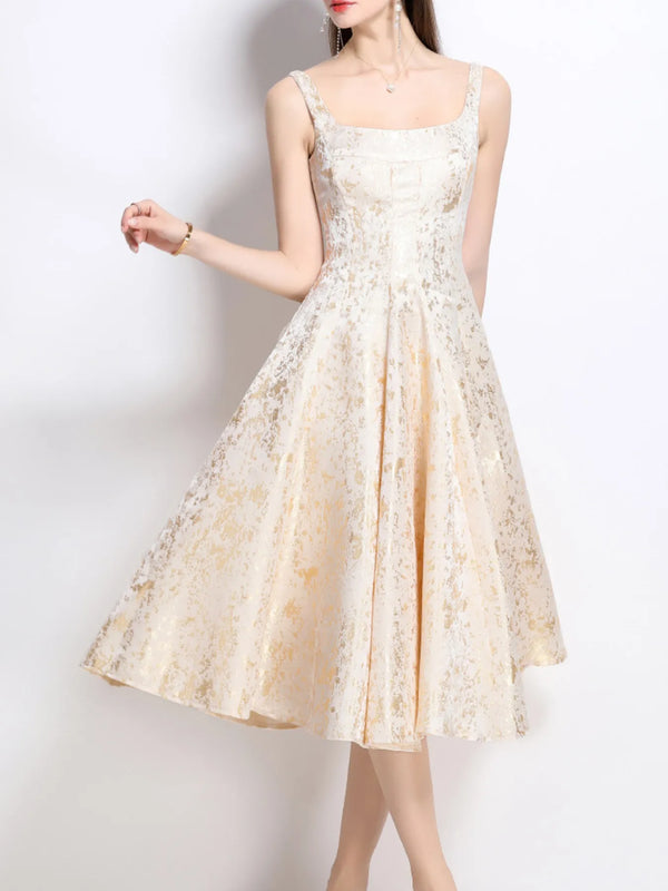 Floral A-Line Sleeveless Midi Dress - Shopiebay women's boutique