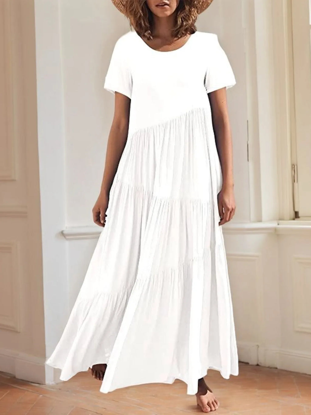 Round Neck Tiered Ruffle Maxi Dress - product image 16