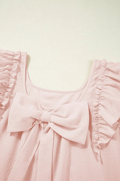 Ruffle Sleeve Bow Back Mini Dress view 7 - Shopiebay