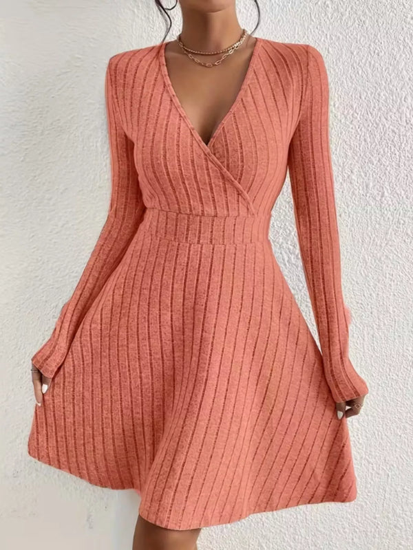 Ribbed Knit Wrap Mini Dress - product image 26