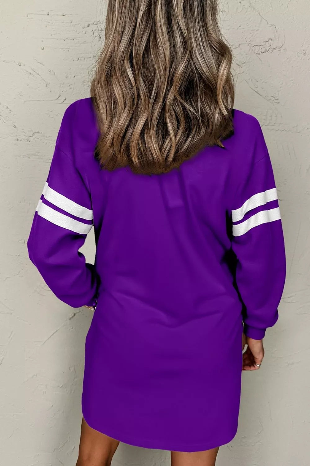 Stripe Long Sleeve Casual Sweatshirt Dress view 3 - Shopiebay