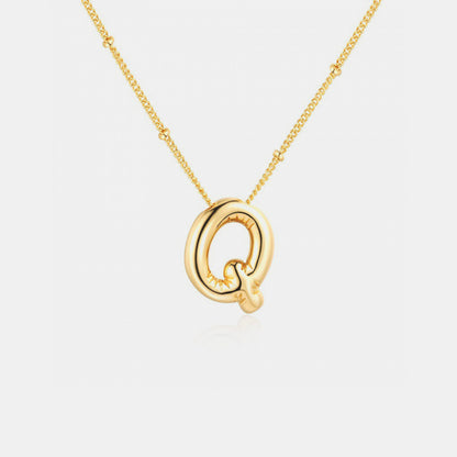 Gold-Plated Letter Pendant Necklace