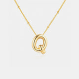 Gold-Plated Letter Pendant Necklace