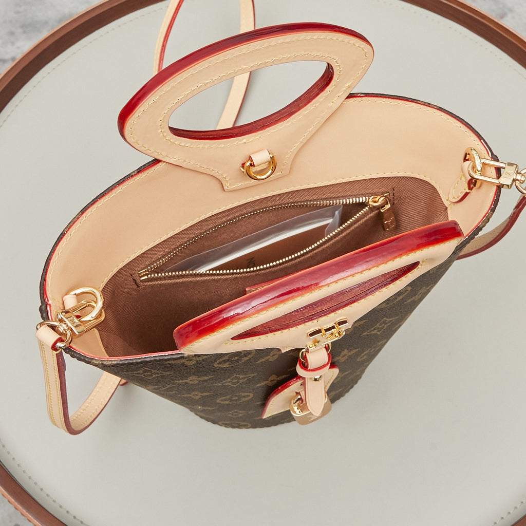 Luxury Structured Mini Top Handle Shoulder Bag – Brown
