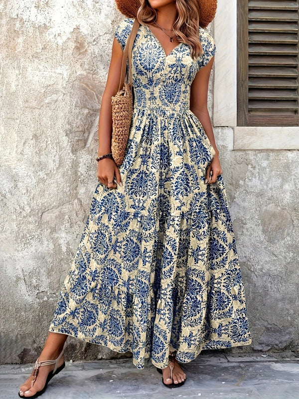 Printed Cap Sleeve Maxi Dress - product image 19