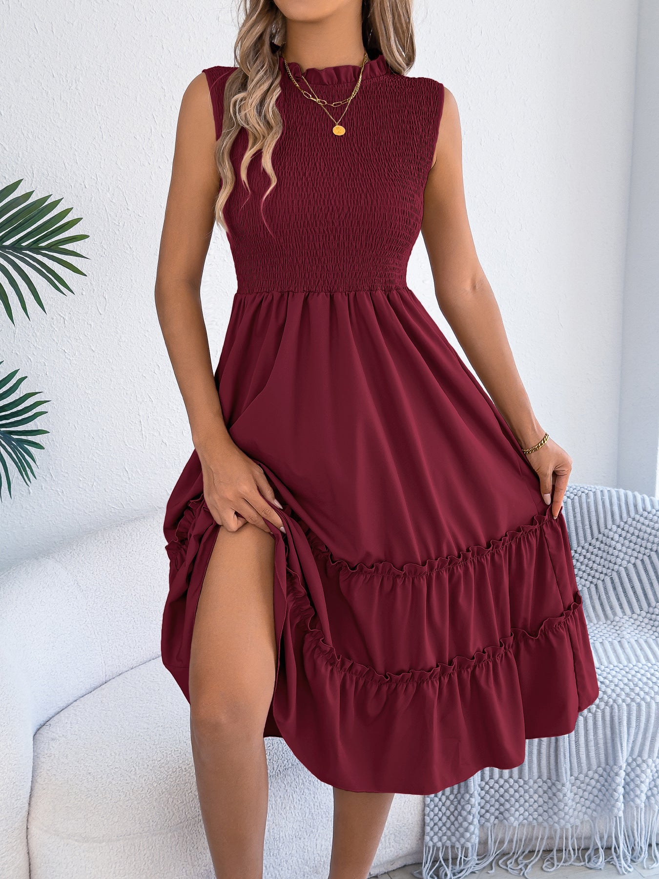Smocked Sleeveless Tiered Dress - product image 21