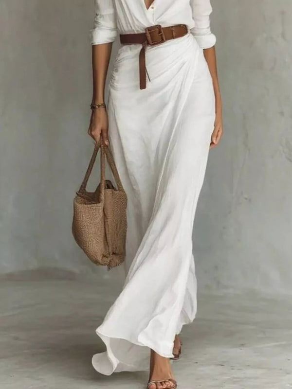 Ruched Long Sleeve Maxi Dress - product image 9