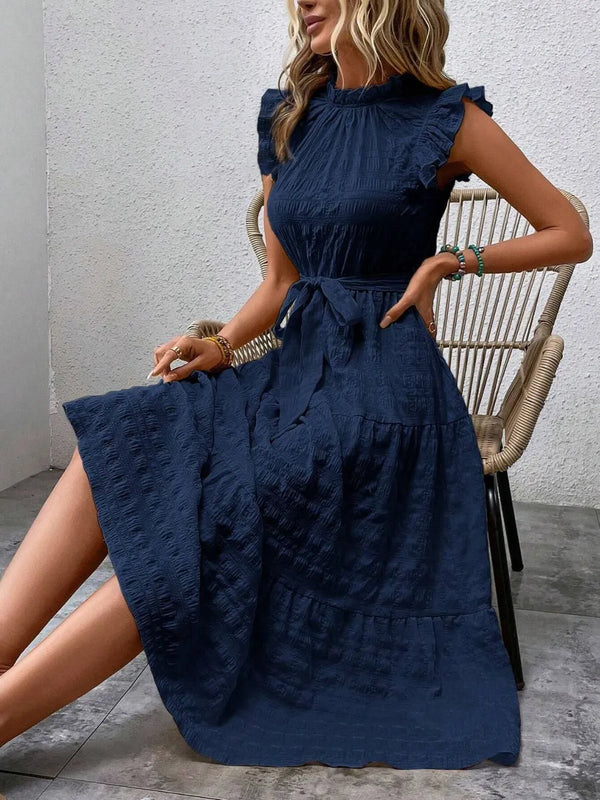 Tied Ruffled Cap Sleeve Midi Dress - product image 21