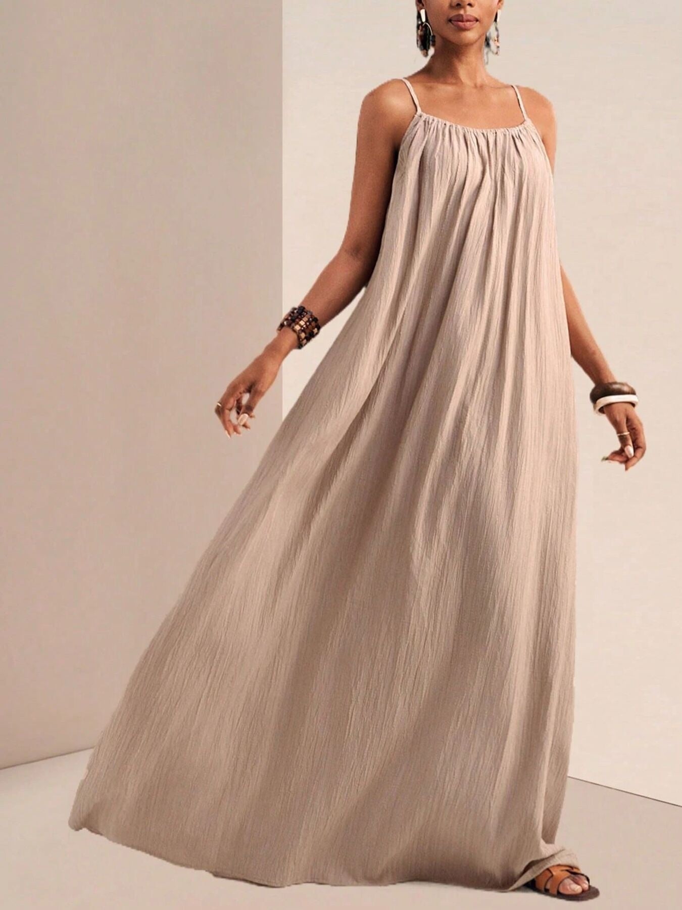 Spaghetti Strap Flowy Maxi Dress view 6 - Shopiebay