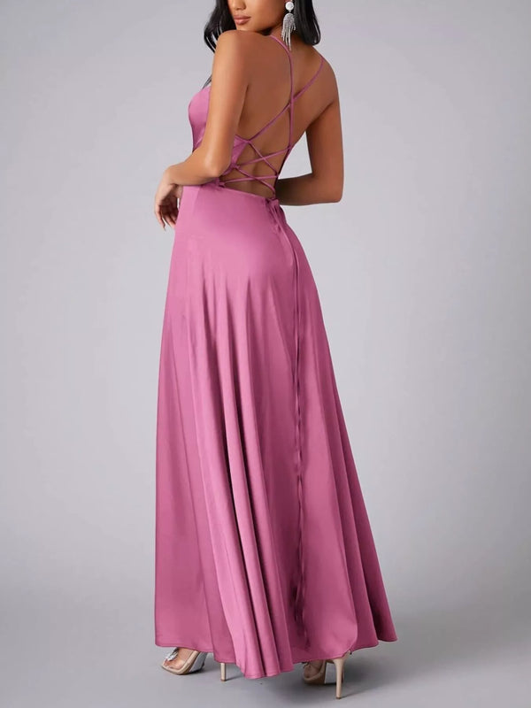 Lace Up Back Split Maxi Dress - product image 20