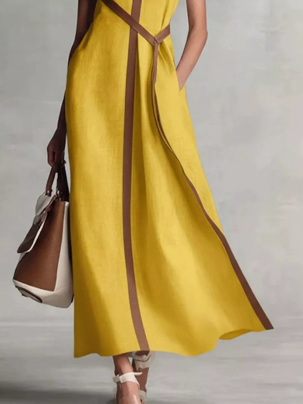 Full Size Contrast Trim Sleeveless Maxi Dress Plus Size - product image 6