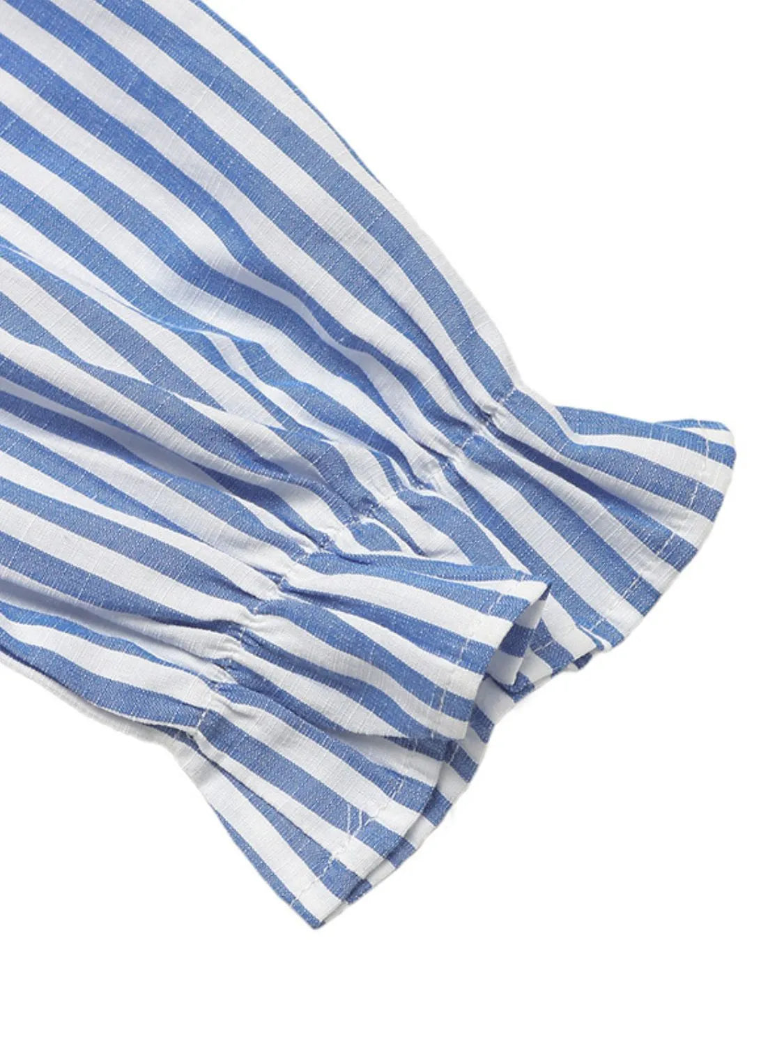 Striped Half Sleeve Mini Shirt Dress view 8 - Shopiebay