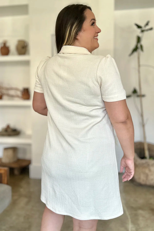 Double Take Texture Short Sleeve Dress - product image 5