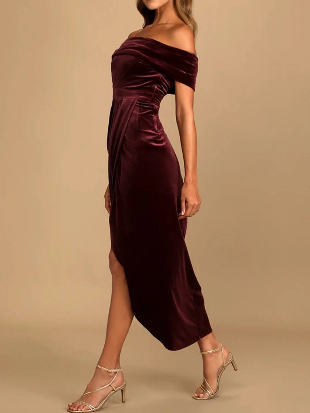 Off-Shoulder Wrap Dress with Side Slit - product image 10