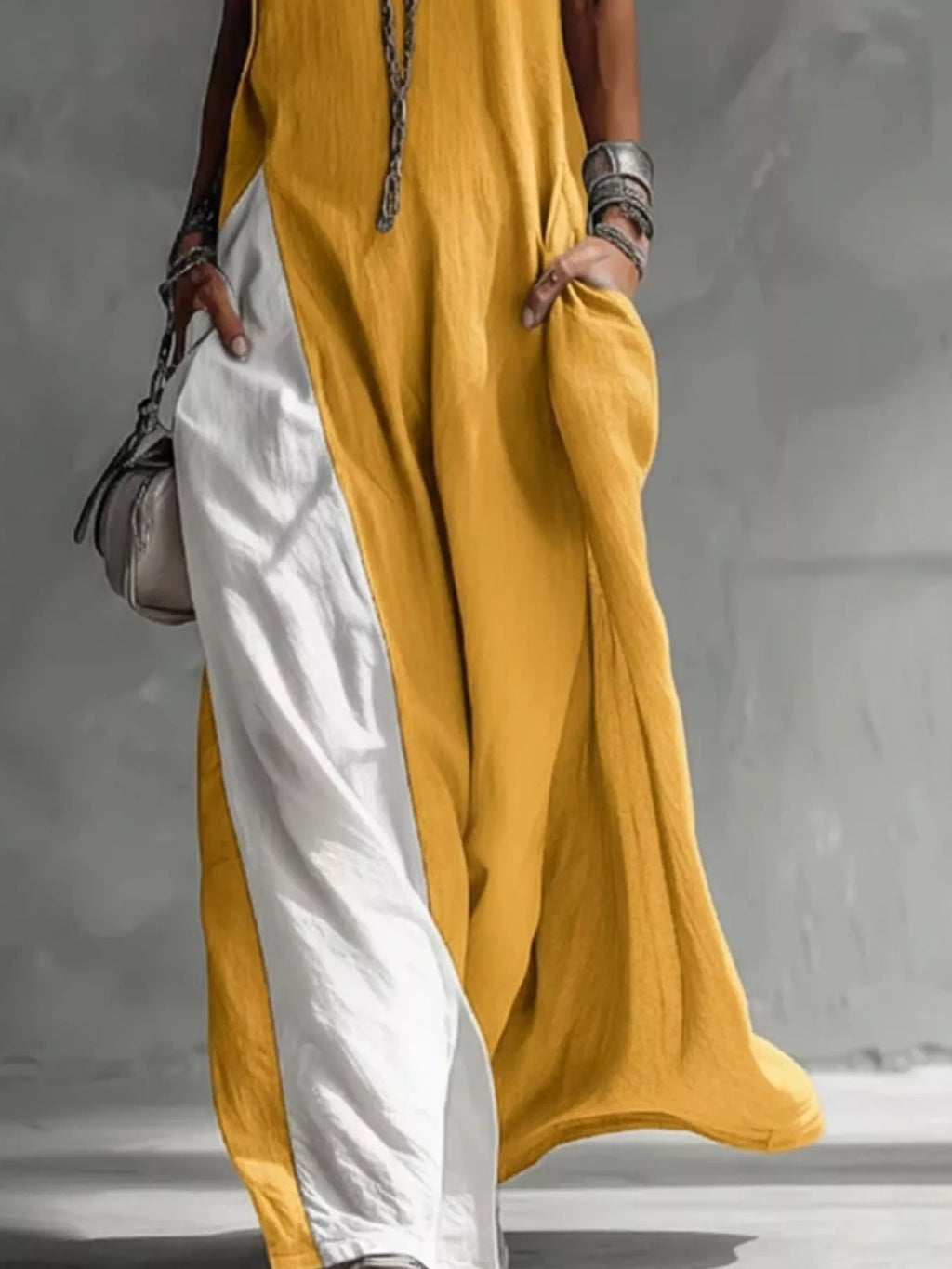 Two-Tone Sleeveless Maxi Dress - product image 7
