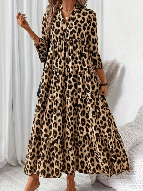 Leopard 3/4 Sleeve Midi Dress - product image 3