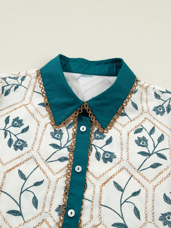 Floral Print Polo Collar Casual Mini Dress - product image 8