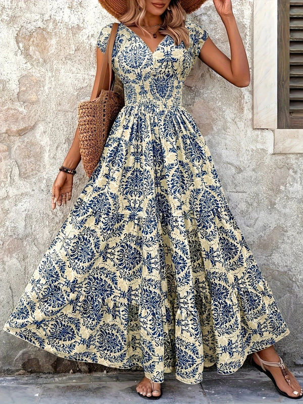 Printed Cap Sleeve Maxi Dress - product image 21