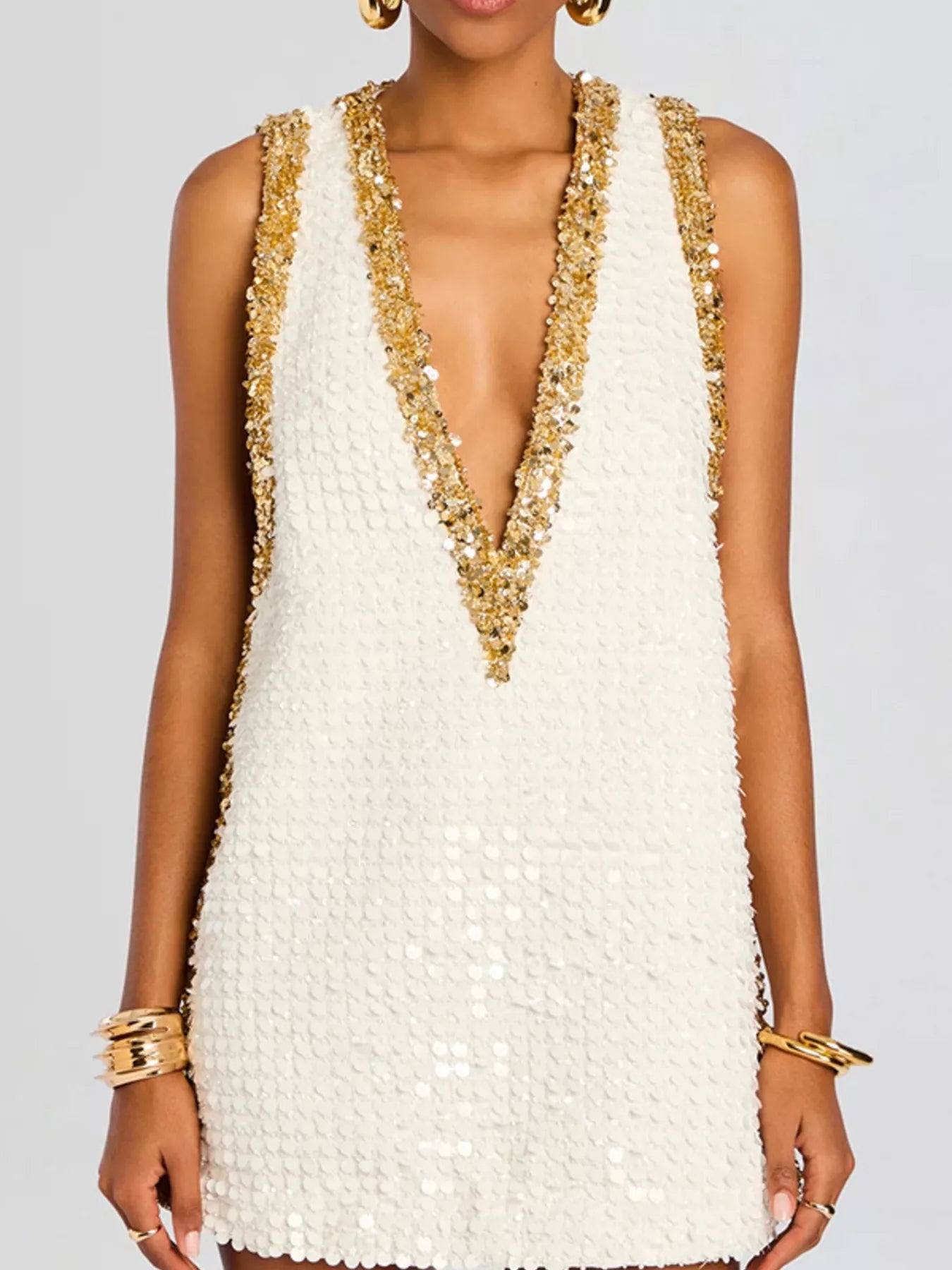 Sequin Embellished Sleeveless Mini Dress Secondary image