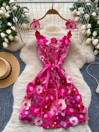 Floral Tie Waist Mini Dress view 6 - Shopiebay