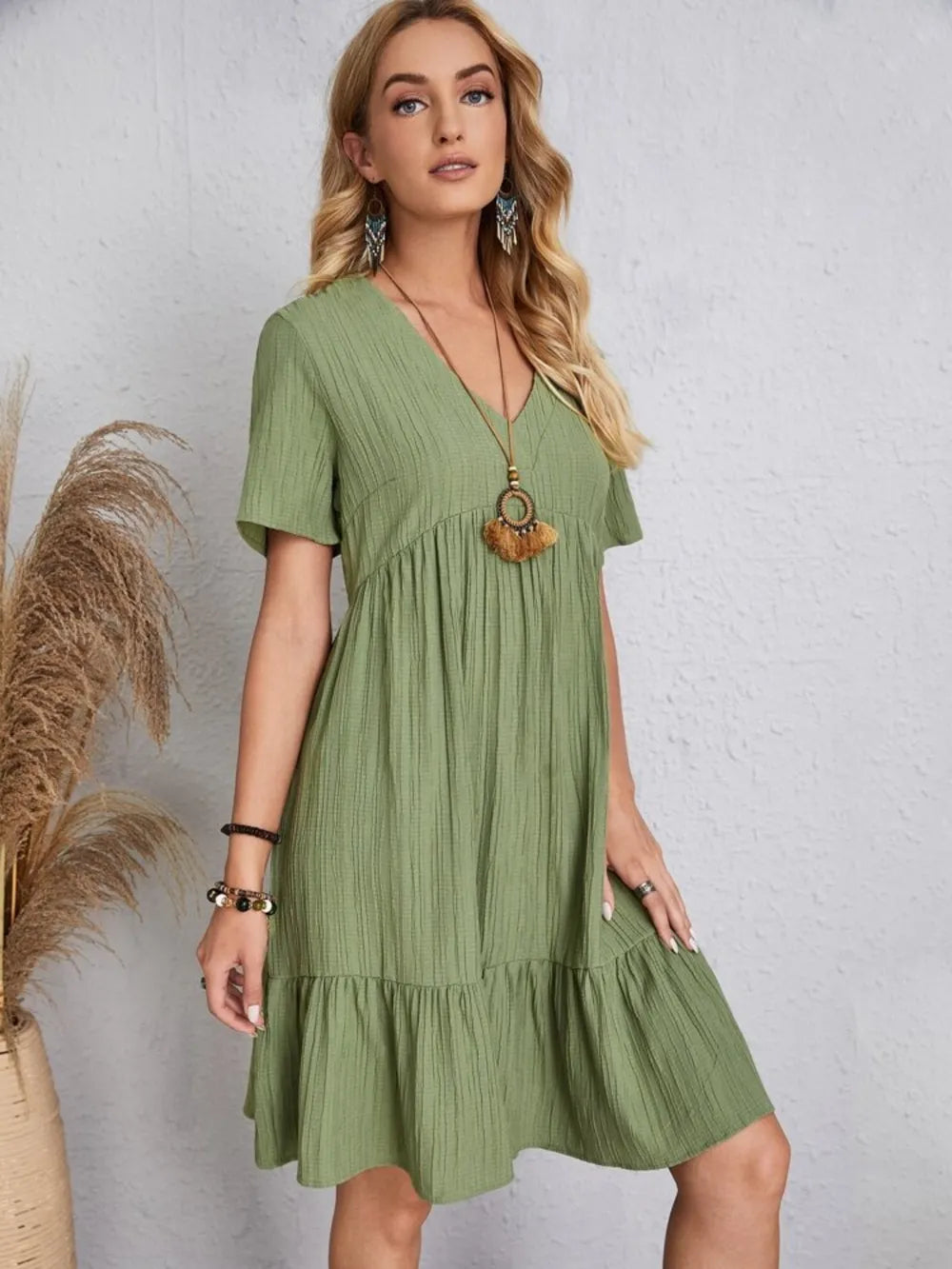 V-Neck Short Sleeve Dress - product image 19