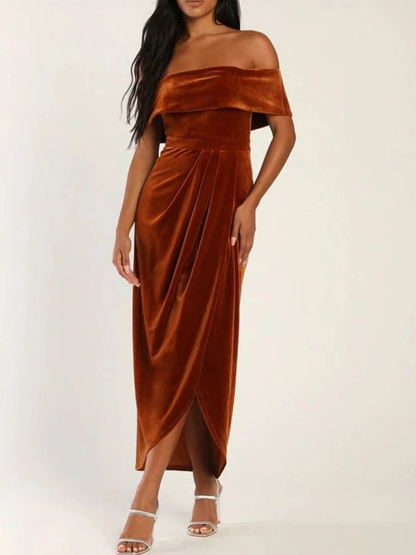 Off-Shoulder Wrap Dress with Side Slit - product image 16